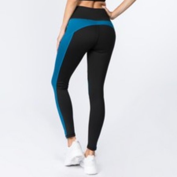 Active High Rise Colorblock Mesh with Pockets B/B - Picture 4 of 6